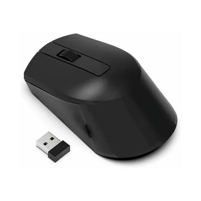 Compact Wireless Optical Mouse with USB Receiver and Ambidextrous Shape