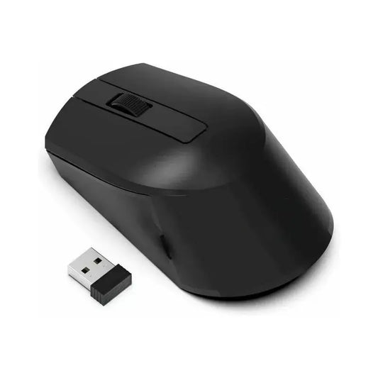 Compact Wireless Optical Mouse with USB Receiver and Ambidextrous Shape