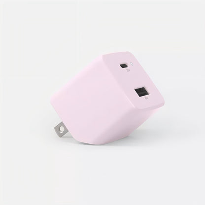 Dual-Port USB Wall Charger with Foldable Prongs and LED Status Light